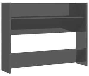 Wall Shoe Cabinet High Gloss Black 80x18x60 cm Engineered Wood