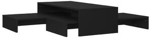 Nesting Coffee Table Set Black 100x100x26.5 cm Engineered Wood