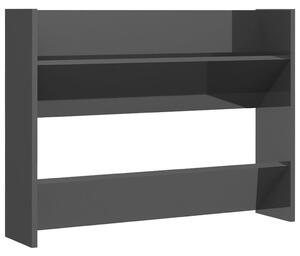 Wall Shoe Cabinet High Gloss Grey 80x18x60 cm Engineered Wood