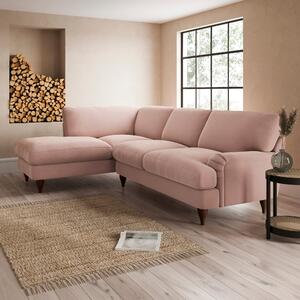 Darwin Corner Chaise Sofa Luxury Velvet Peach Blush