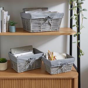 Set of 3 Rectangle Purity Baskets Grey