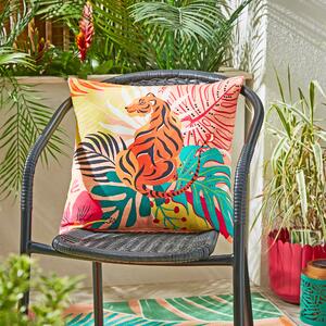 Tiger Tropical Square Outdoor Cushion MultiColoured