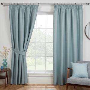 Eclipse Blackout Ready Made Pencil Pleat Curtains Duck Egg