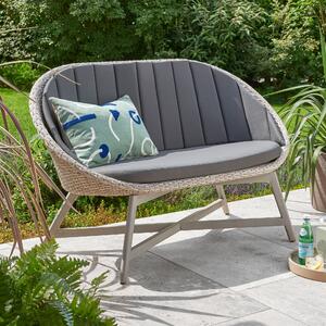 Chedworth 2 Seater Curved Bench Grey