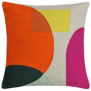 Furn. Anjo Cushion Natural White/Pink/Orange
