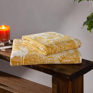 Furn. Winter Woods Bath Towel Yellow/White