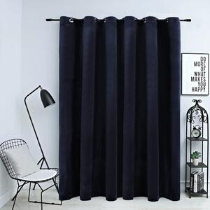 Blackout Curtain with Metal Rings Velvet Black 290x245 cm