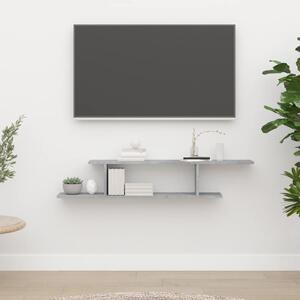 Wall-Mounted TV Shelf Concrete Grey 125x18x23 cm Engineered Wood