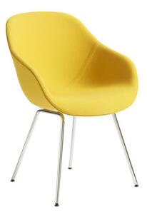 About a chair AAC127 Padded armchair - / High backrest - Integral fabric & metal by Hay Yellow