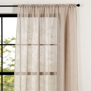Recycled Polyester Natural Slot Top Voile Beige