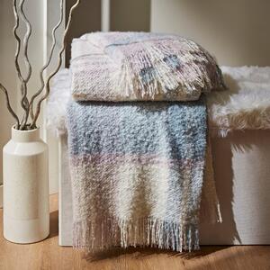 Boucle Check Throw Pastel (Multi Coloured)