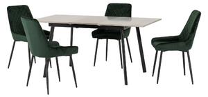 Avery Rectangular Extendable Dining Table with 4 Chairs Green