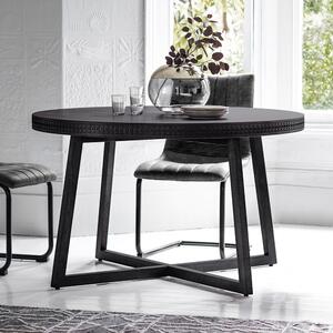 Cantwell 4 Seater Round Dining Table, Mango Wood Black