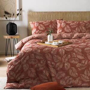 Furn. Riva Japandi Red Duvet Cover and Pillowcase Set Red and White