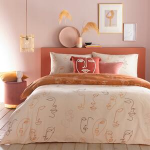 Furn. Kindred Apricot Reversible Duvet Cover and Pillowcase Set Red and Yellow