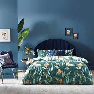 Furn. Tigerlily Duvet Cover and Pillowcase Set Green