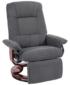 HOMCOM Reclining Swivel Chair, with Footrest - Grey