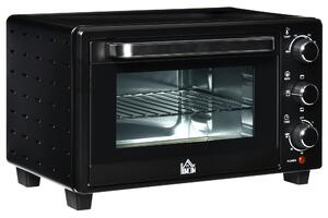HOMCOM Mini Oven, 21L Countertop Electric Grill, Toaster Oven with Adjustable Temperature, Timer, Baking Tray and Wire Rack, 1400W Aosom UK