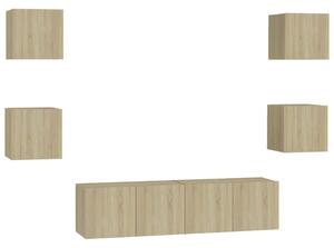 6 Piece TV Cabinet Set Sonoma Oak Engineered Wood