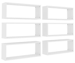 Wall Cube Shelf 6 pcs White 60x15x23 cm Engineered Wood