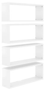 Wall Cube Shelf 4 pcs High Gloss White 60x15x23 cm Engineered Wood