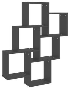 Wall Cube Shelf Black 78x15x93 cm Engineered Wood
