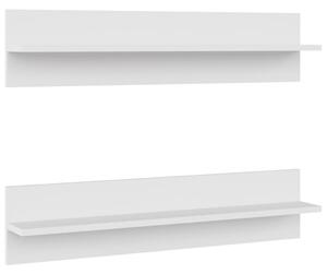 Wall Shelf 2 pcs White 80x11.5x18 cm Engineered Wood