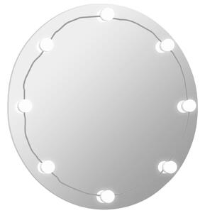 Wall Frameless Mirror with LED Lights Round Glass