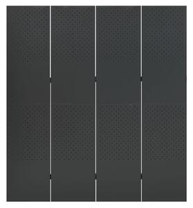 4-Panel Room Divider Anthracite 160x180 cm Steel