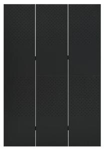 3-Panel Room Divider Black 120x180 cm Steel