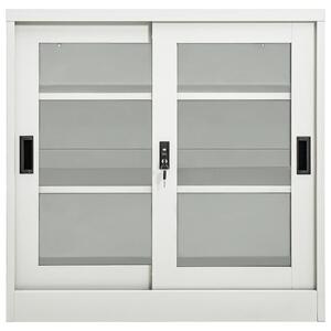 Sliding Door Cabinet Light Grey 90x40x90 cm Steel
