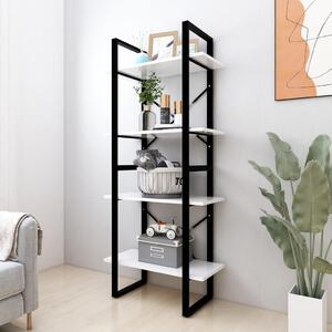 4-Tier Book Cabinet White 60x30x140 cm Engineered Wood