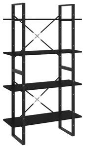 4-Tier Book Cabinet Black 80x30x140 cm Engineered Wood