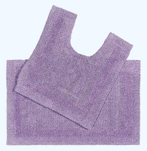 Homescapes Luxury Reversible Lilac 100% Cotton Pedestal and Bath Mat Set, Machine Washable, Super Absorbent, Soft and Hand-Tufted, Eco Friendly