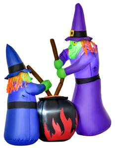 HOMCOM Next Day Delivery 1.8H m Inflatable Witches Decoration, Polyester