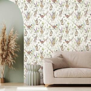 Hare and Pheasant Wallpaper