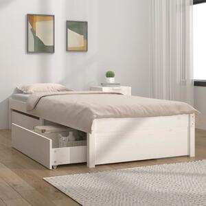 Bed Frame with Drawers White 90x190 cm Single