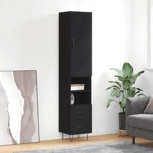 Highboard Black 34.5x34x180 cm Engineered Wood