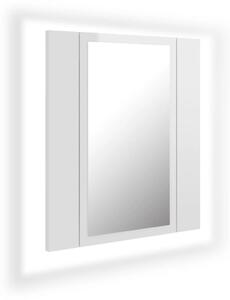 LED Bathroom Mirror Cabinet High Gloss White 40x12x45 cm Acrylic