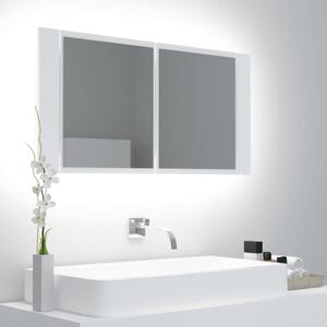 LED Bathroom Mirror Cabinet White 90x12x45 cm