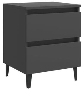 Bed Cabinet Grey 40x35x50 cm Engineered Wood