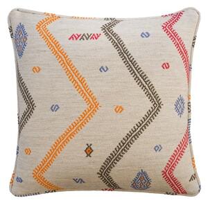 Diego Sand, Sustainable Feather, Cushion - Andrew Martin Kit Kemp Linen & Linen Blend Embroidered & Geometric