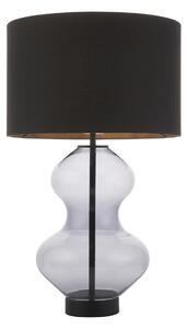 Cleo Shaped Table Lamp in Matt Black with Black Shade