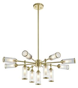Julian Extra Large Glass Pendant in Brushed Brass