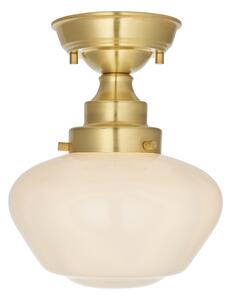 Cambrose Opal Glass Semi Flush Light in Brass