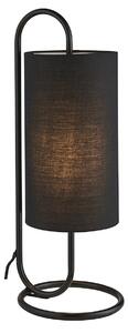 Lilith Table Light in Matt Black with Black Fabric