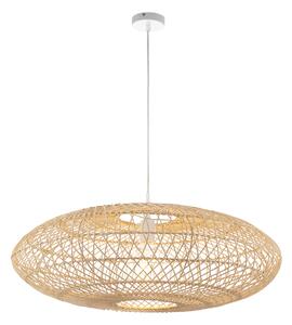 Alexis Oval Pendant in Natural Rattan