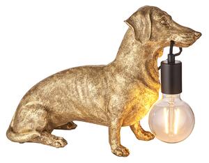 Dachshund Table Lamp in Vintage Gold