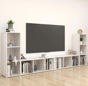 TV Cabinets 4 pcs High Gloss White 107x35x37 cm Engineered Wood