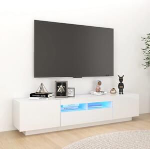 TV Cabinet with LED Lights High Gloss White 180x35x40 cm